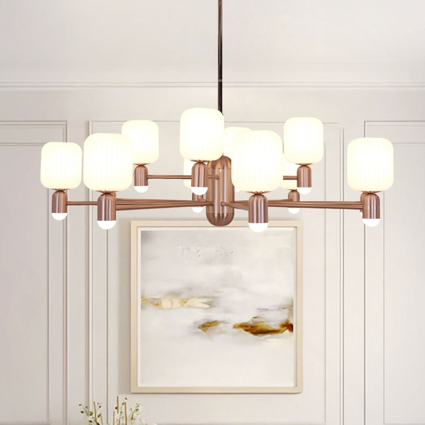 Lightsin Modern Minimalist Luxury Bronze Chandelier with Acrylic Shades - House Comfort