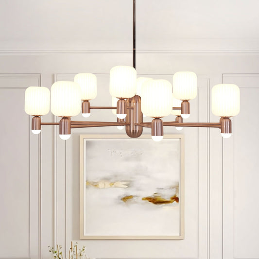 Lightsin Modern Minimalist Luxury Bronze Chandelier with Acrylic Shades - House Comfort