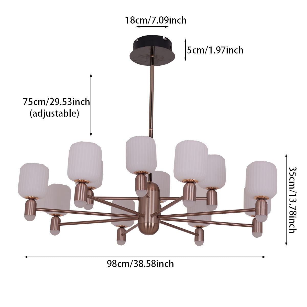 Lightsin Modern Minimalist Luxury Bronze Chandelier with Acrylic Shades - House Comfort