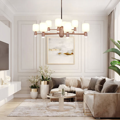 Lightsin Modern Minimalist Luxury Bronze Chandelier with Acrylic Shades - House Comfort