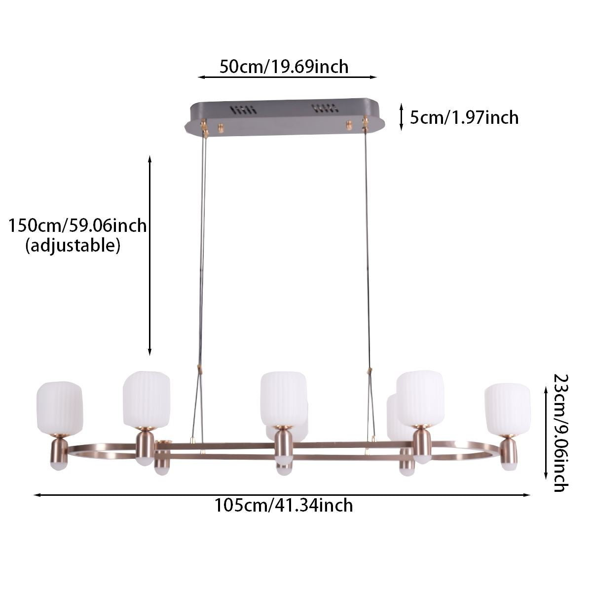 Lightsin Modern Minimalist Luxury Bronze Chandelier with Acrylic Shades - House Comfort