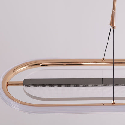 Lightsin Modern Oval Halo Pendant Light with Adjustable LED for Living Spaces - House Comfort