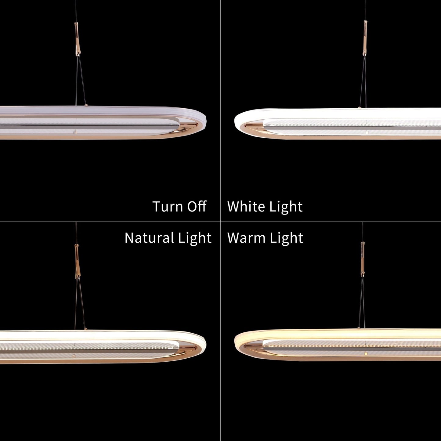 Lightsin Modern Oval Halo Pendant Light with Adjustable LED for Living Spaces - House Comfort