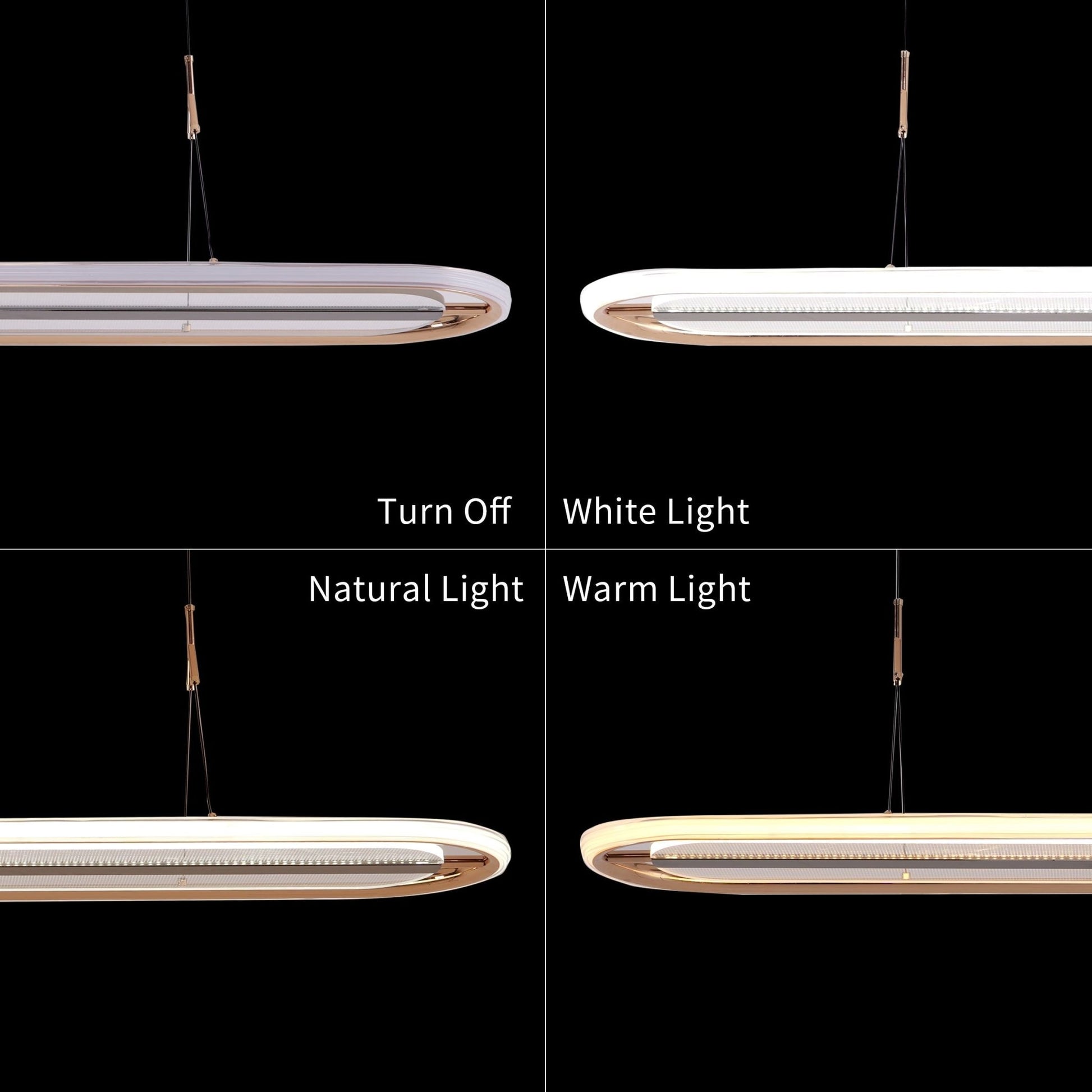 Lightsin Modern Oval Halo Pendant Light with Adjustable LED for Living Spaces - House Comfort