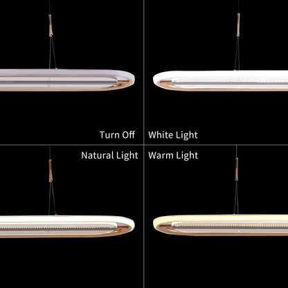 Lightsin Modern Oval Halo Pendant Light with Adjustable LED for Living Spaces - House Comfort