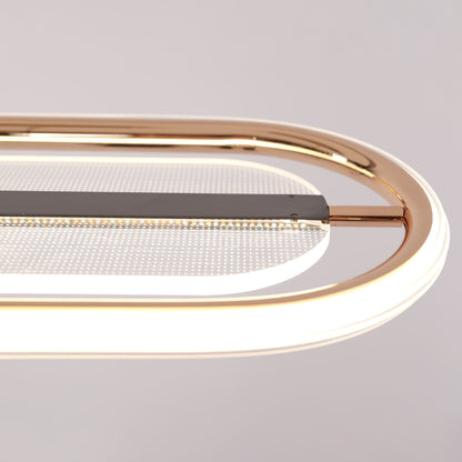 Lightsin Modern Oval Halo Pendant Light with Adjustable LED for Living Spaces - House Comfort