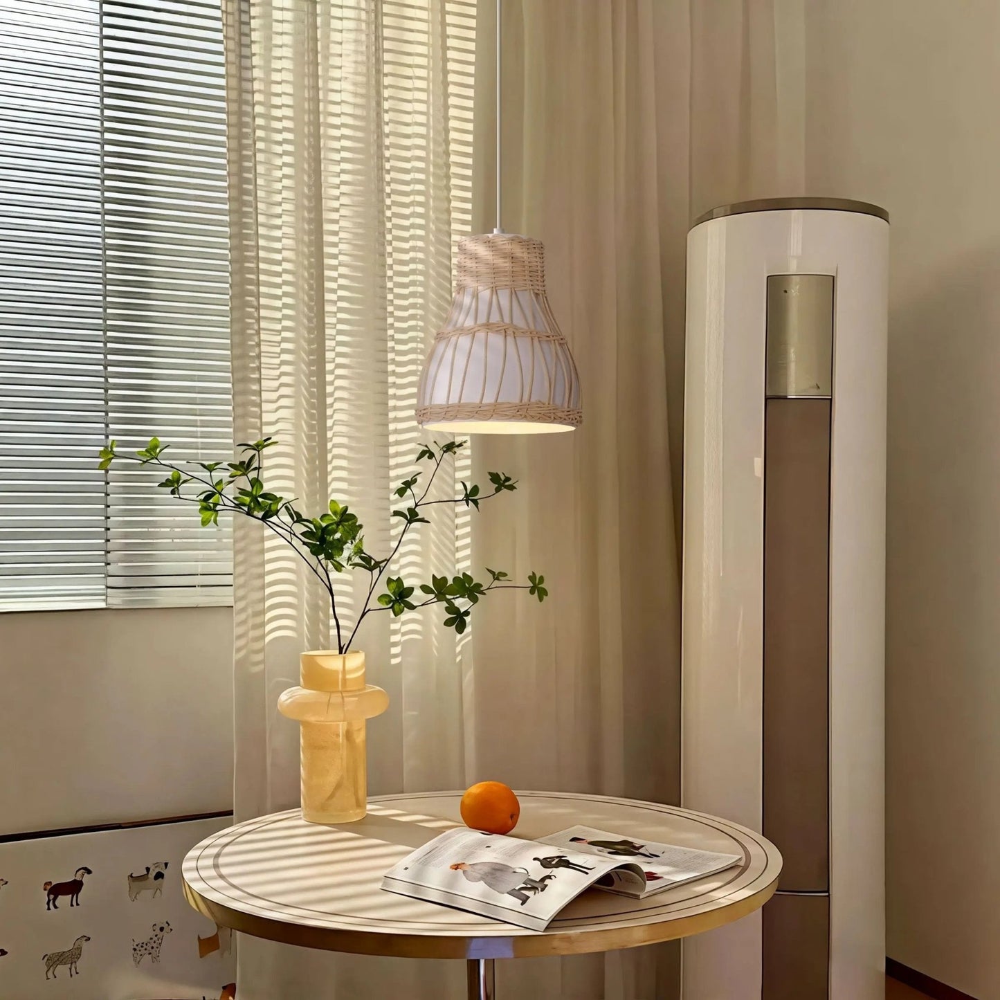 Lightsin Modern Rattan Pendant Light Available in Grey, Pink, and White - House Comfort