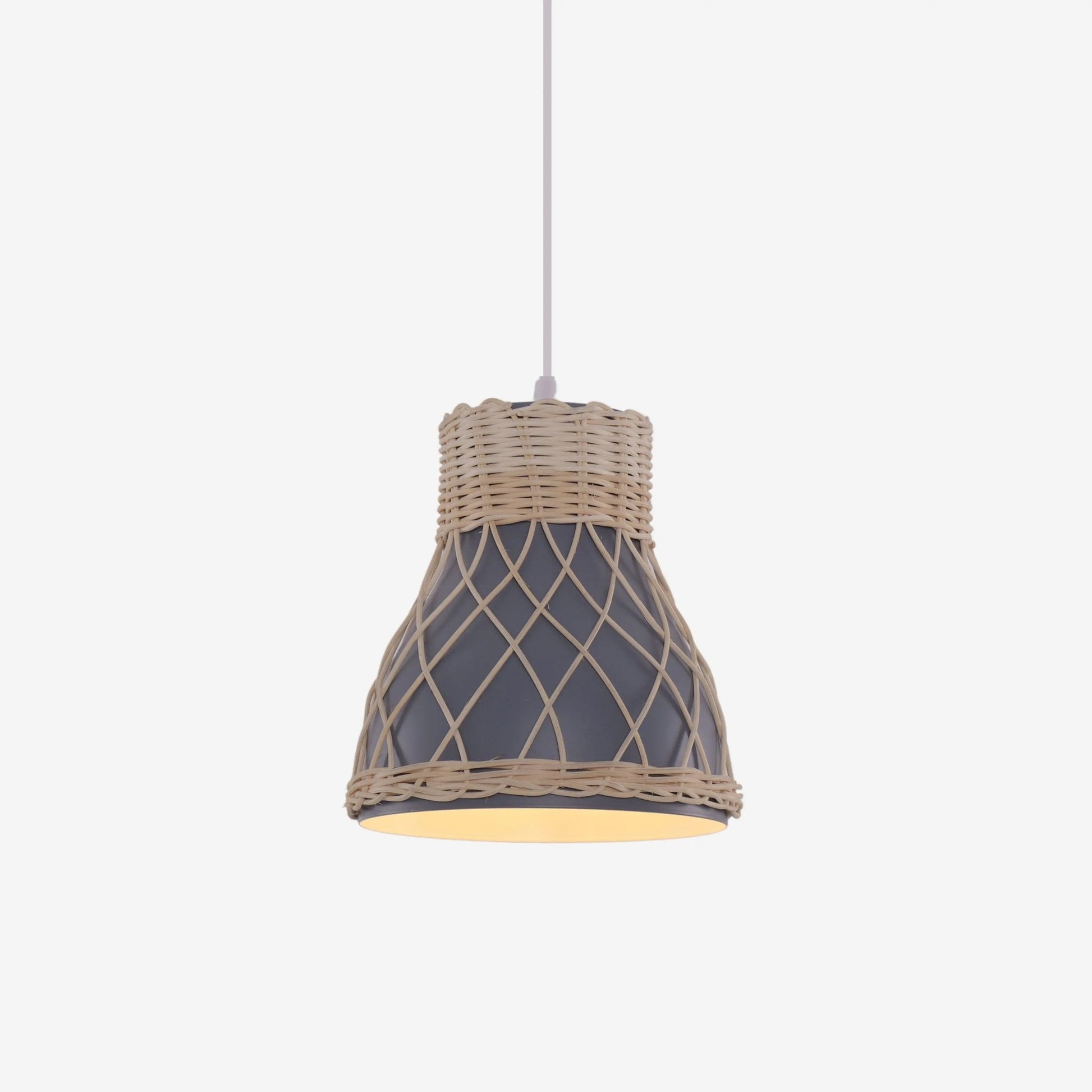 Lightsin Modern Rattan Pendant Light Available in Grey, Pink, and White - House Comfort