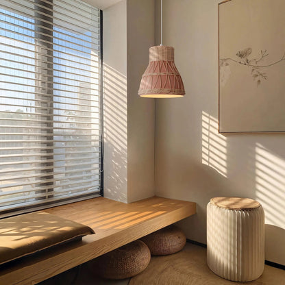 Lightsin Modern Rattan Pendant Light Available in Grey, Pink, and White - House Comfort