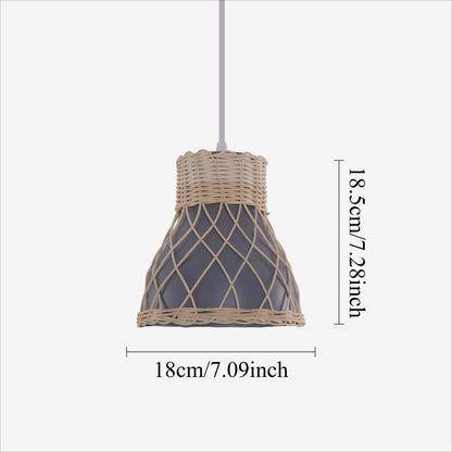 Lightsin Modern Rattan Pendant Light Available in Grey, Pink, and White - House Comfort