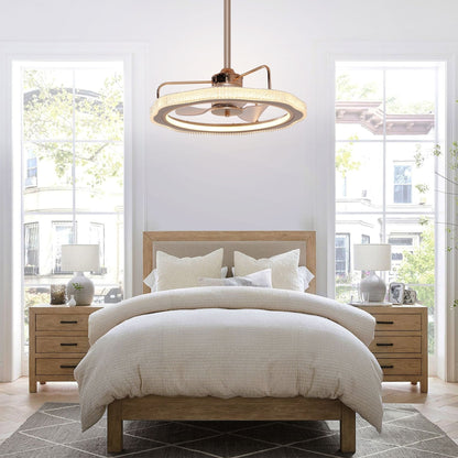 Lightsin Modern Reversible 3 - Blades Metal Ceiling Fan with LED Light - House Comfort