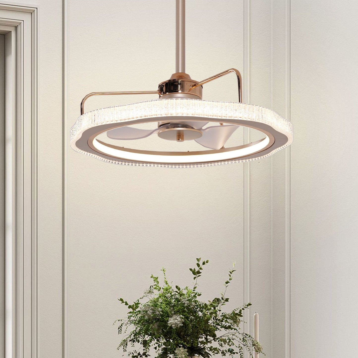 Lightsin Modern Reversible 3 - Blades Metal Ceiling Fan with LED Light - House Comfort