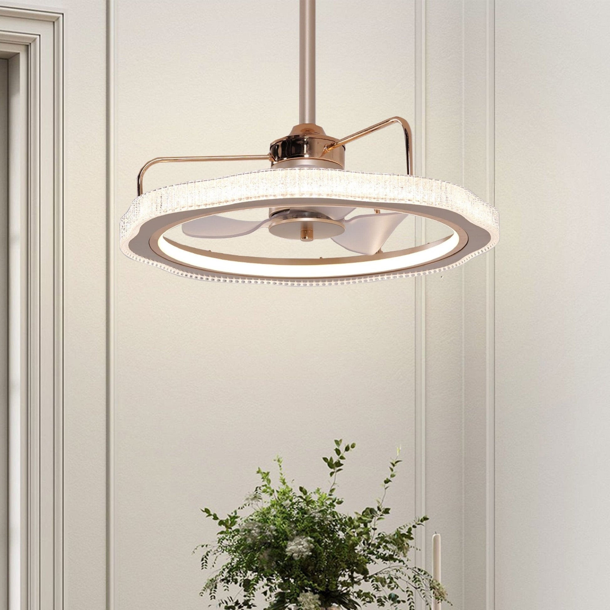 Lightsin Modern Reversible 3 - Blades Metal Ceiling Fan with LED Light - House Comfort