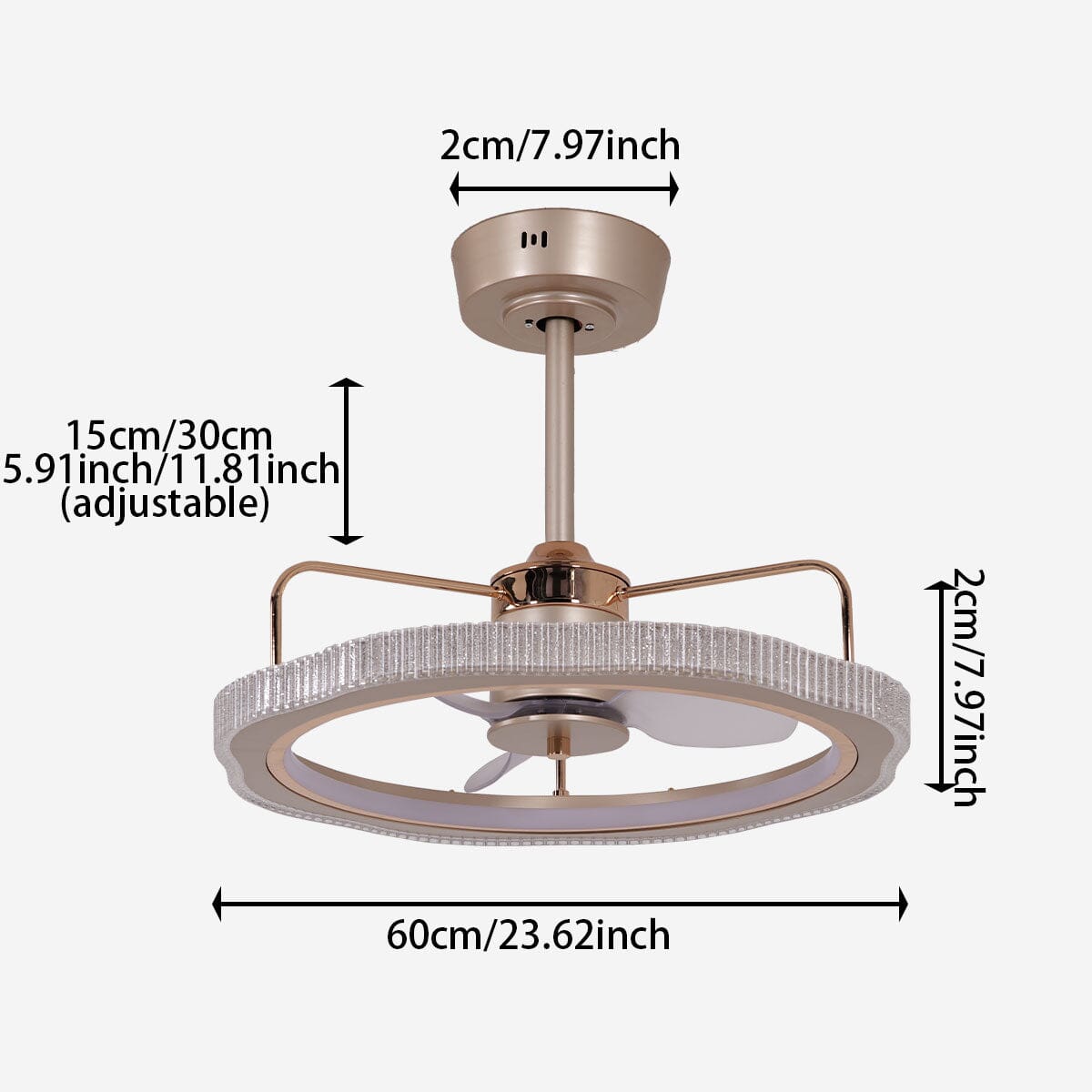 Lightsin Modern Reversible 3 - Blades Metal Ceiling Fan with LED Light - House Comfort
