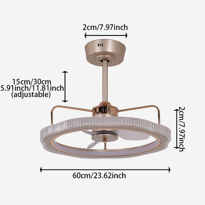 Lightsin Modern Reversible 3 - Blades Metal Ceiling Fan with LED Light - House Comfort