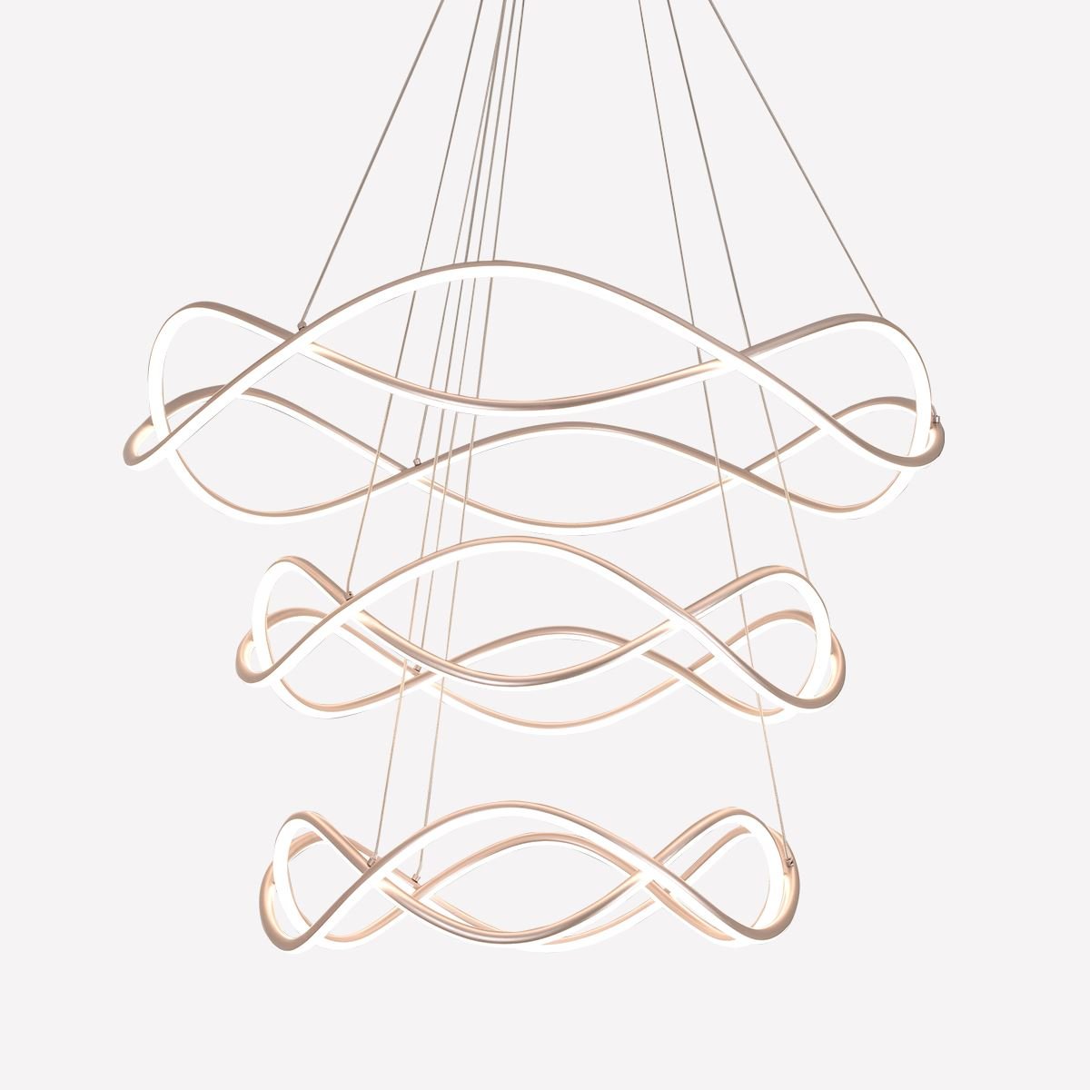 Lightsin Modern Rose Red LED Pendant Light Spiral Design with Adjustable Cables - House Comfort