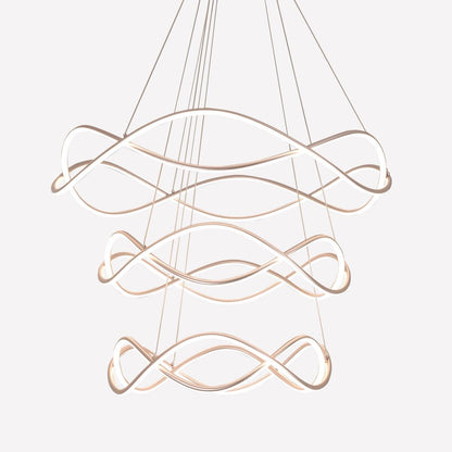 Lightsin Modern Rose Red LED Pendant Light Spiral Design with Adjustable Cables - House Comfort