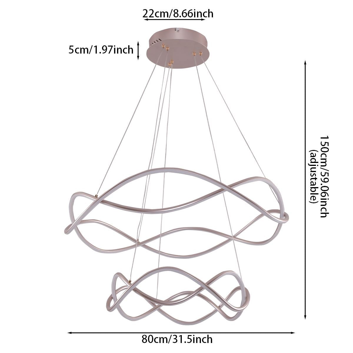 Lightsin Modern Rose Red LED Pendant Light Spiral Design with Adjustable Cables - House Comfort