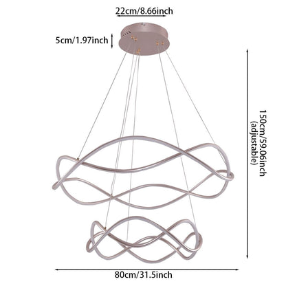 Lightsin Modern Rose Red LED Pendant Light Spiral Design with Adjustable Cables - House Comfort