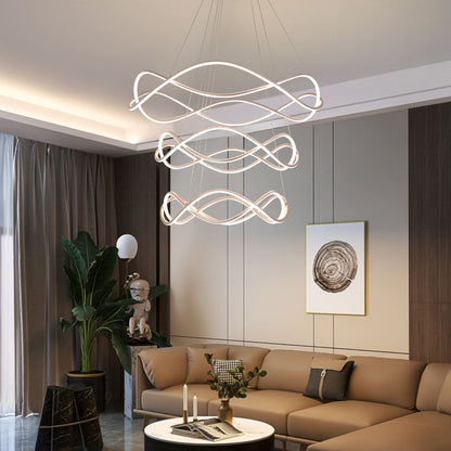 Lightsin Modern Rose Red LED Pendant Light Spiral Design with Adjustable Cables - House Comfort