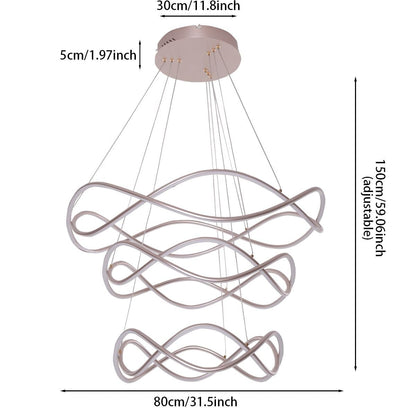 Lightsin Modern Rose Red LED Pendant Light Spiral Design with Adjustable Cables - House Comfort