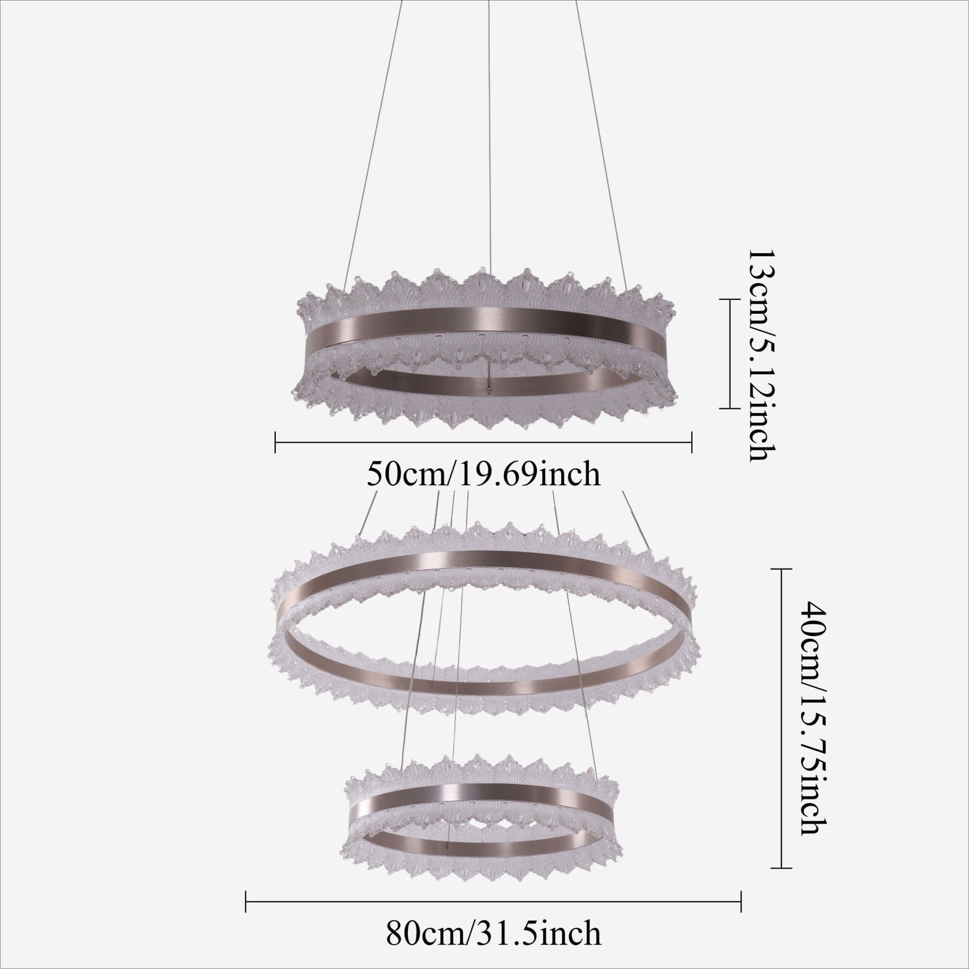 Lightsin Modern Simple Dimmable Metal Ring - Shaped Pendant Light with Acrylic Ceiling Light Cover and Acrylic Lighting Panels - House Comfort