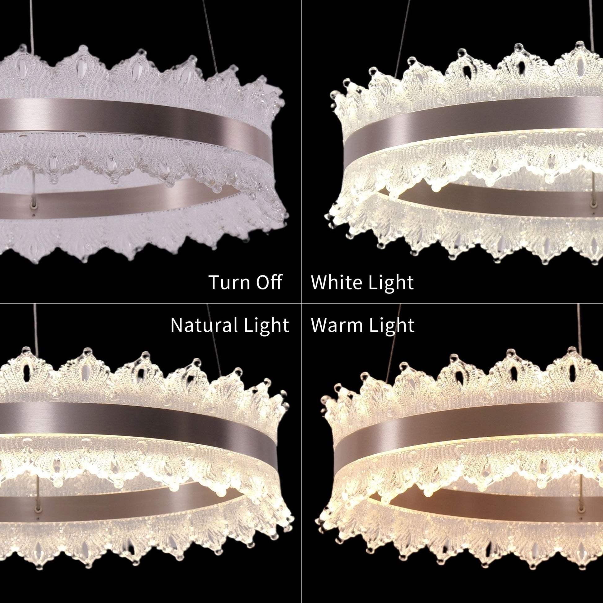 Lightsin Modern Simple Dimmable Metal Ring - Shaped Pendant Light with Acrylic Ceiling Light Cover and Acrylic Lighting Panels - House Comfort