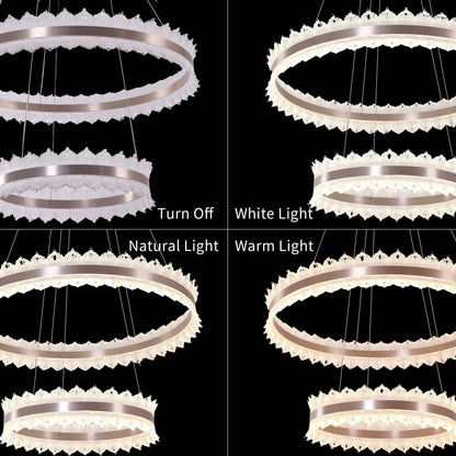 Lightsin Modern Simple Dimmable Metal Ring - Shaped Pendant Light with Acrylic Ceiling Light Cover and Acrylic Lighting Panels - House Comfort