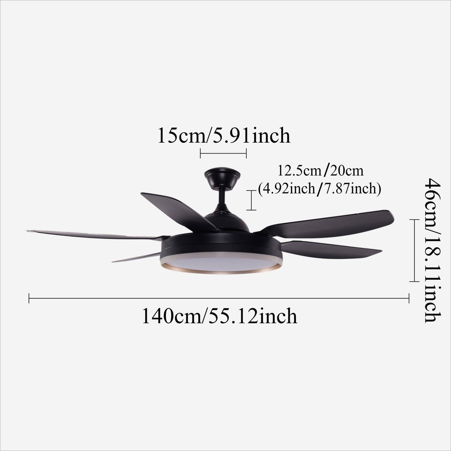 Lightsin Modern Smart Black Ceiling Fan Light with Remote and 6 Speeds - House Comfort