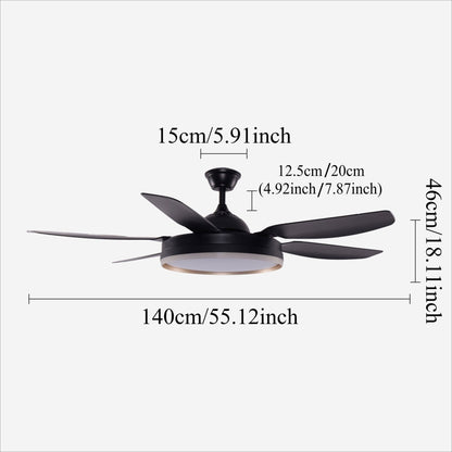 Lightsin Modern Smart Black Ceiling Fan Light with Remote and 6 Speeds - House Comfort