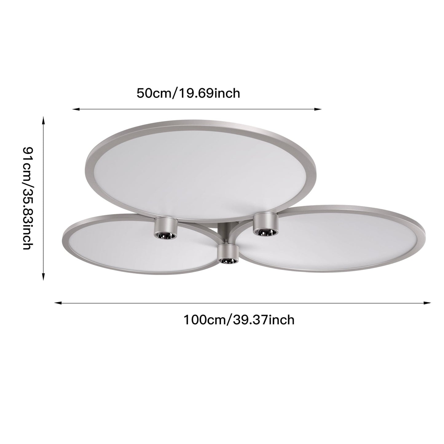 Lightsin Modern Three - Disk Silver/Gold Full Spectrum Ceiling Light - House Comfort