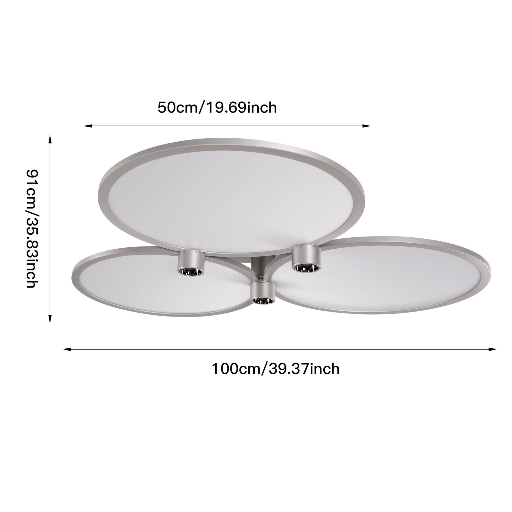 Lightsin Modern Three - Disk Silver/Gold Full Spectrum Ceiling Light - House Comfort