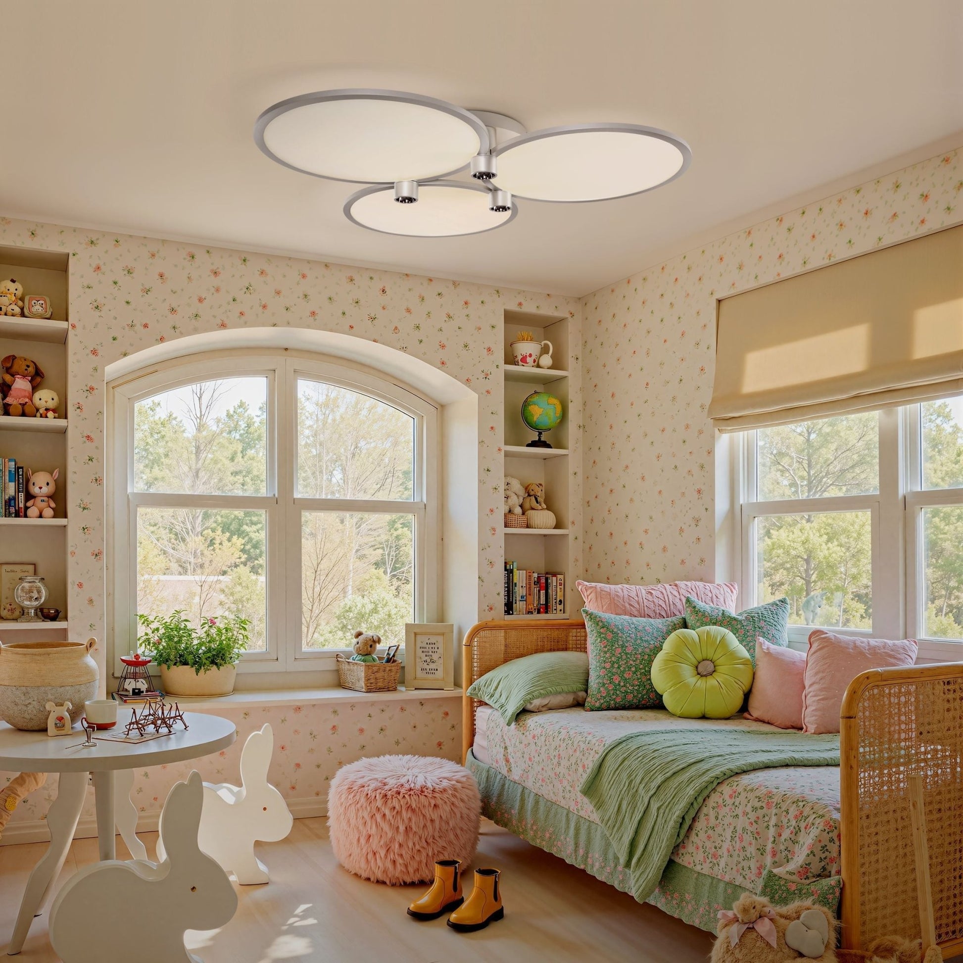 Lightsin Modern Three - Disk Silver/Gold Full Spectrum Ceiling Light - House Comfort