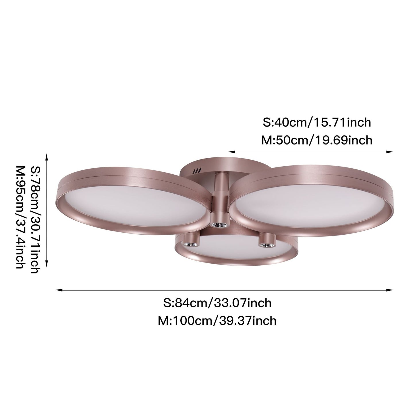 Lightsin Modern Three - Disk Silver/Gold Full Spectrum Ceiling Light - House Comfort