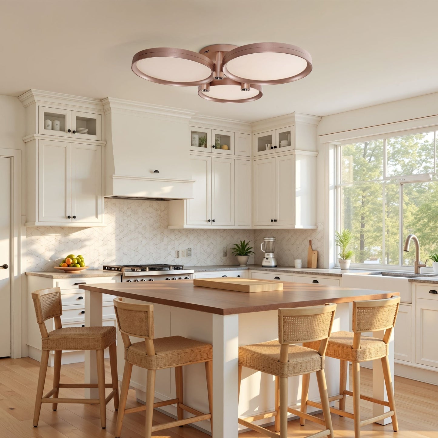 Lightsin Modern Three - Disk Silver/Gold Full Spectrum Ceiling Light - House Comfort