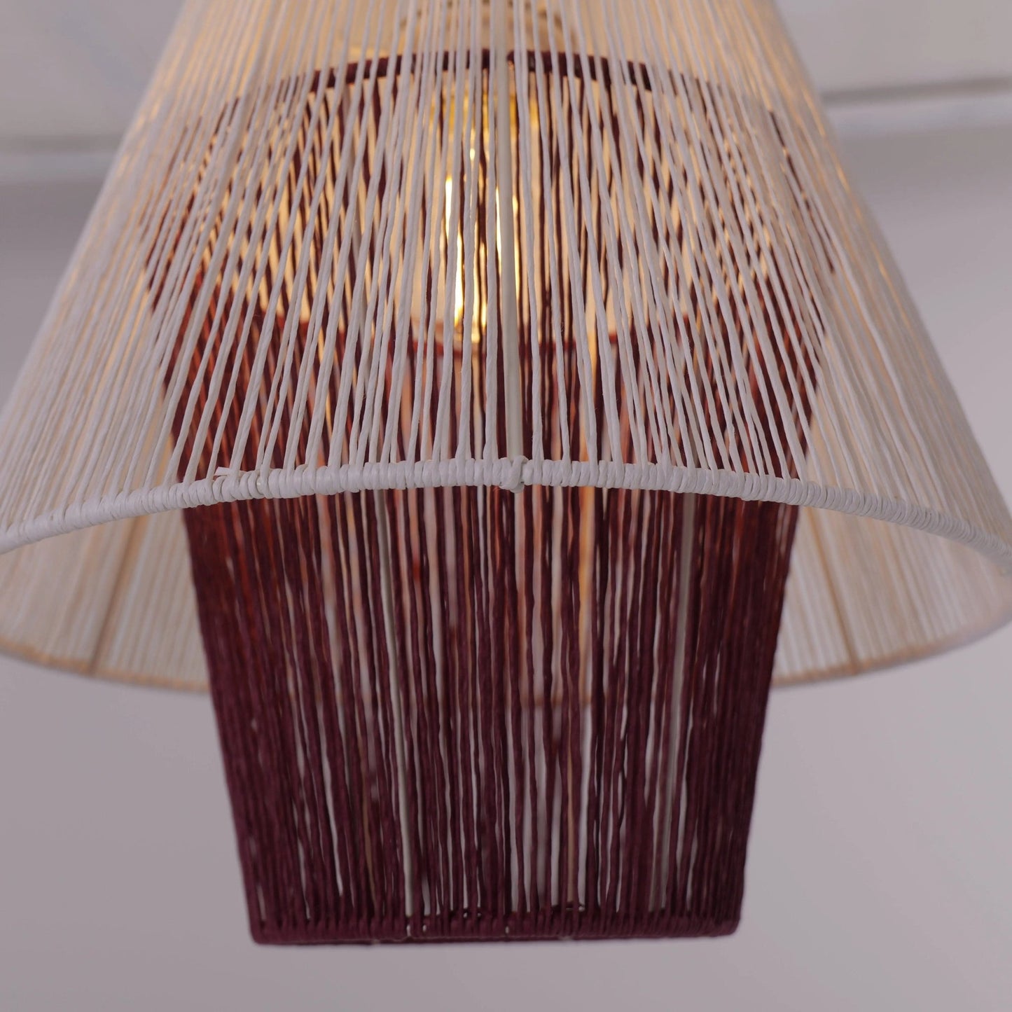 Lightsin Modern White Pendant Light with Purple Paper Rope Design - House Comfort