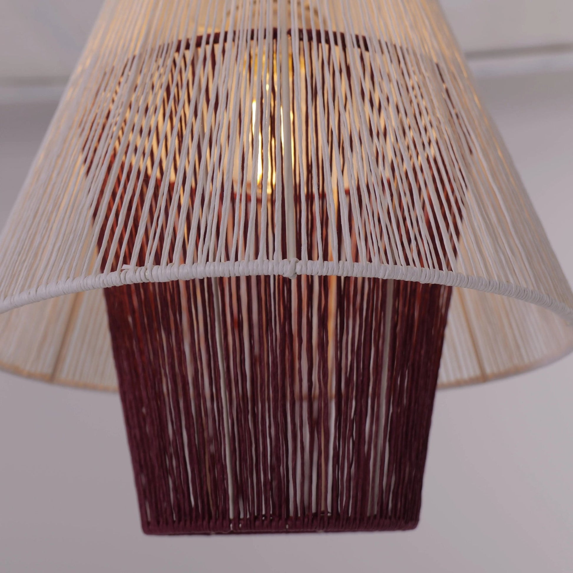 Lightsin Modern White Pendant Light with Purple Paper Rope Design - House Comfort