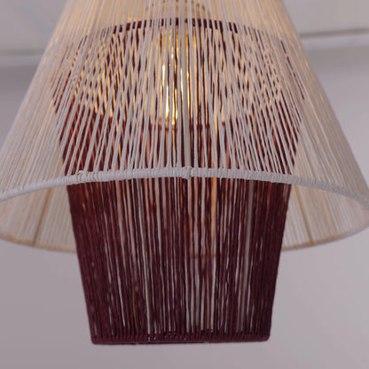 Lightsin Modern White Pendant Light with Purple Paper Rope Design - House Comfort