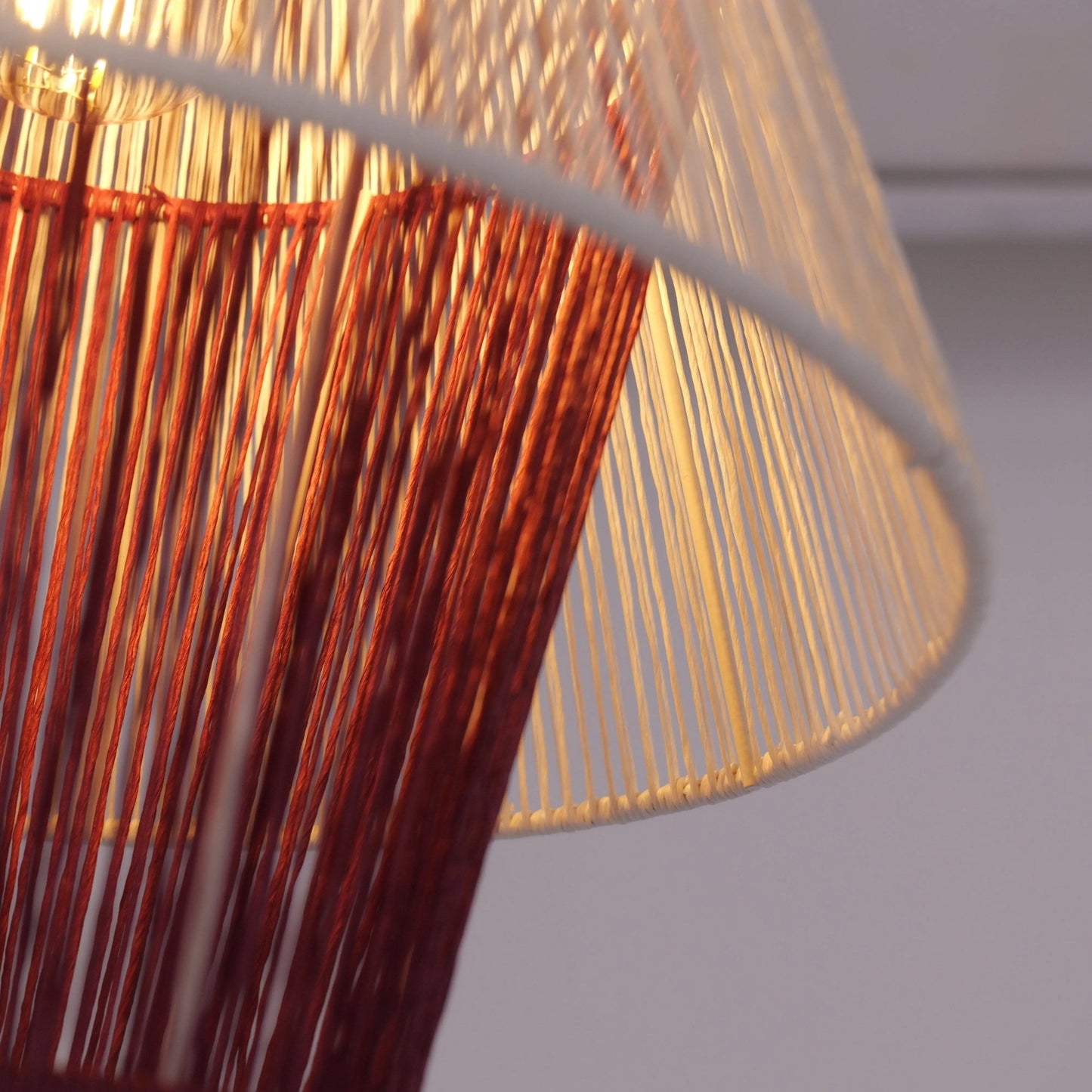 Lightsin Modern White Pendant Light with Purple Paper Rope Design - House Comfort