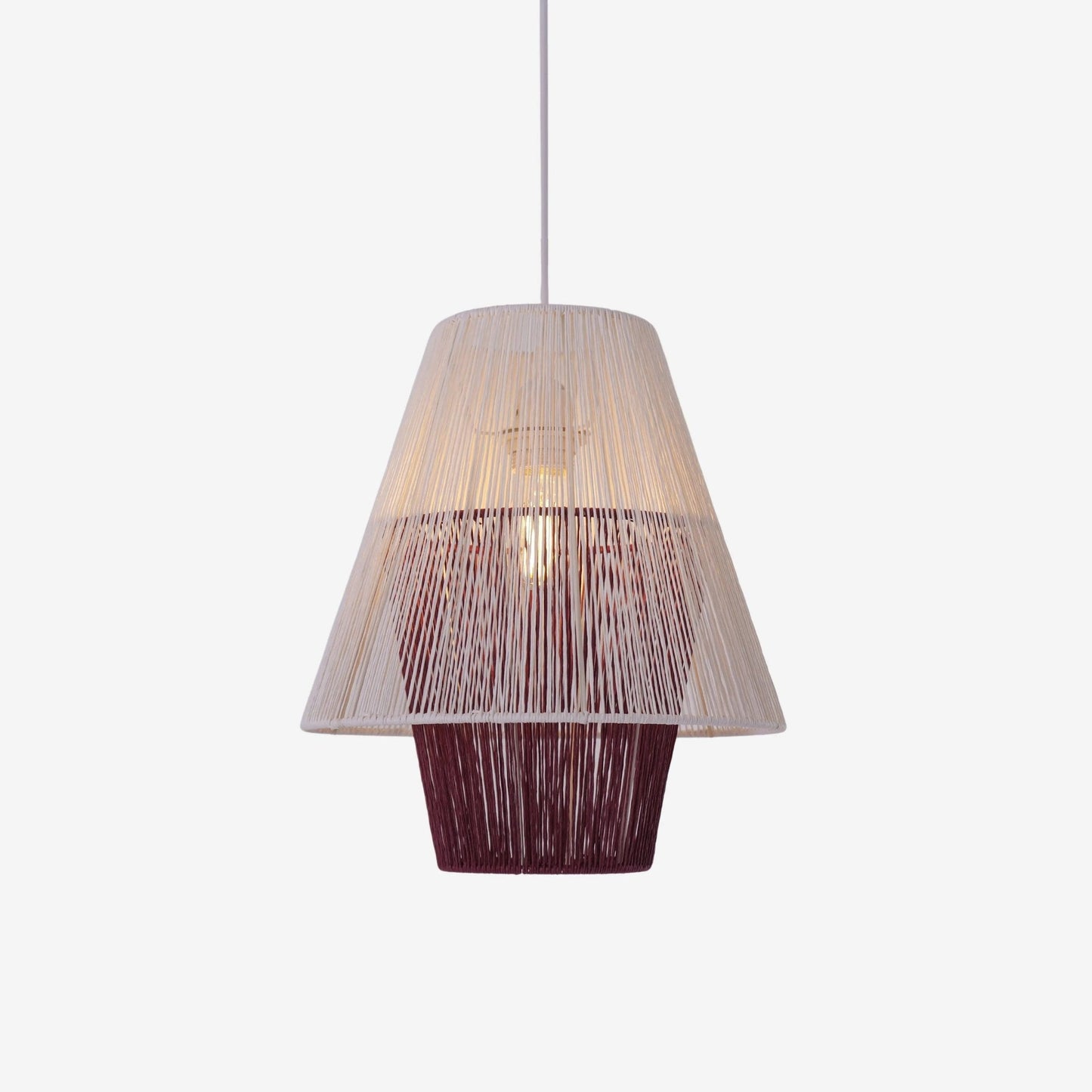 Lightsin Modern White Pendant Light with Purple Paper Rope Design - House Comfort