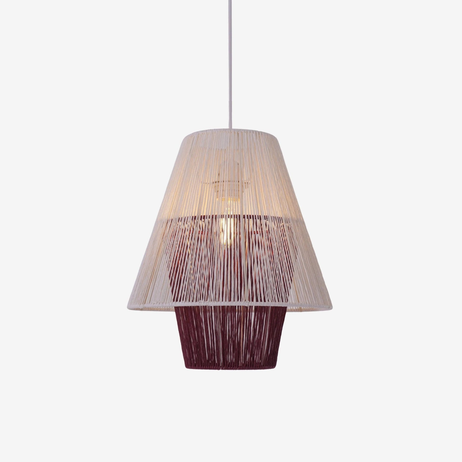 Lightsin Modern White Pendant Light with Purple Paper Rope Design - House Comfort