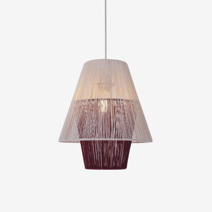 Lightsin Modern White Pendant Light with Purple Paper Rope Design - House Comfort