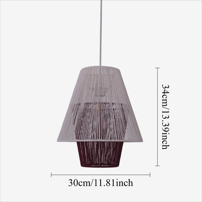 Lightsin Modern White Pendant Light with Purple Paper Rope Design - House Comfort