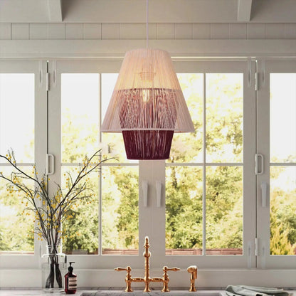 Lightsin Modern White Pendant Light with Purple Paper Rope Design - House Comfort