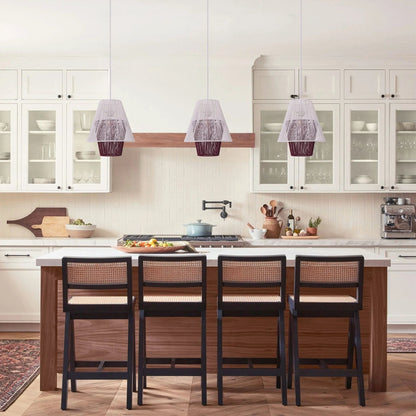 Lightsin Modern White Pendant Light with Purple Paper Rope Design - House Comfort