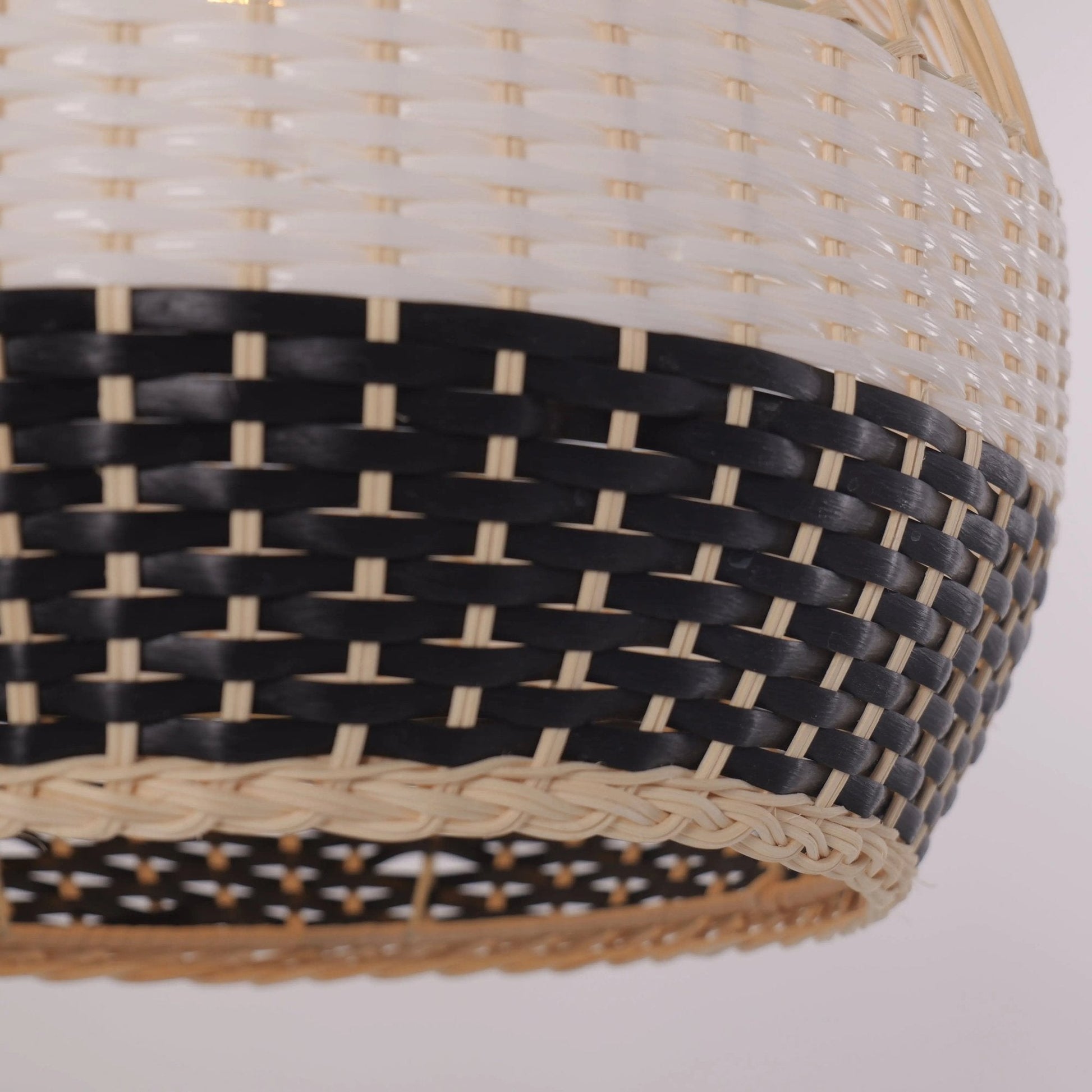 Lightsin Monochrome Japanese Style Handwoven Rattan Pendant Light - House Comfort
