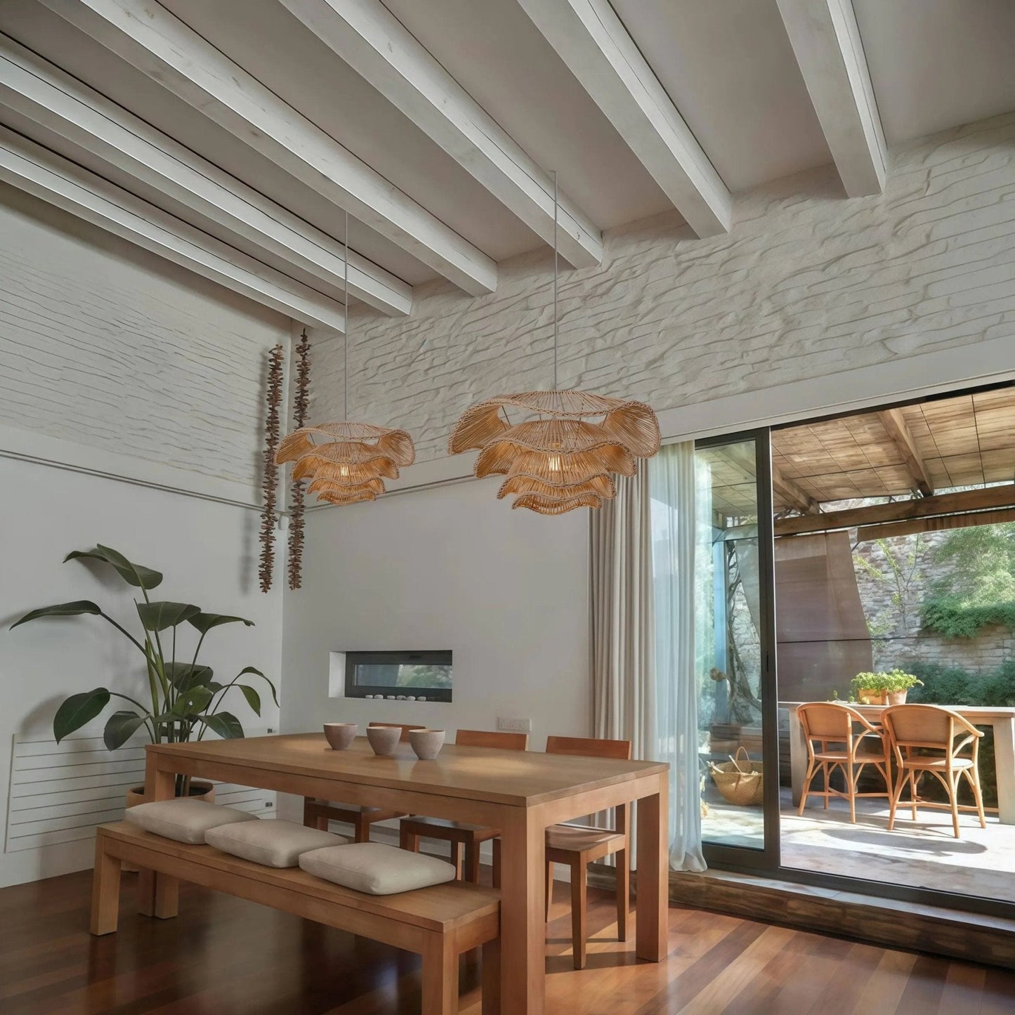 Lightsin Multi - tiered rattan pendant lamp - House Comfort