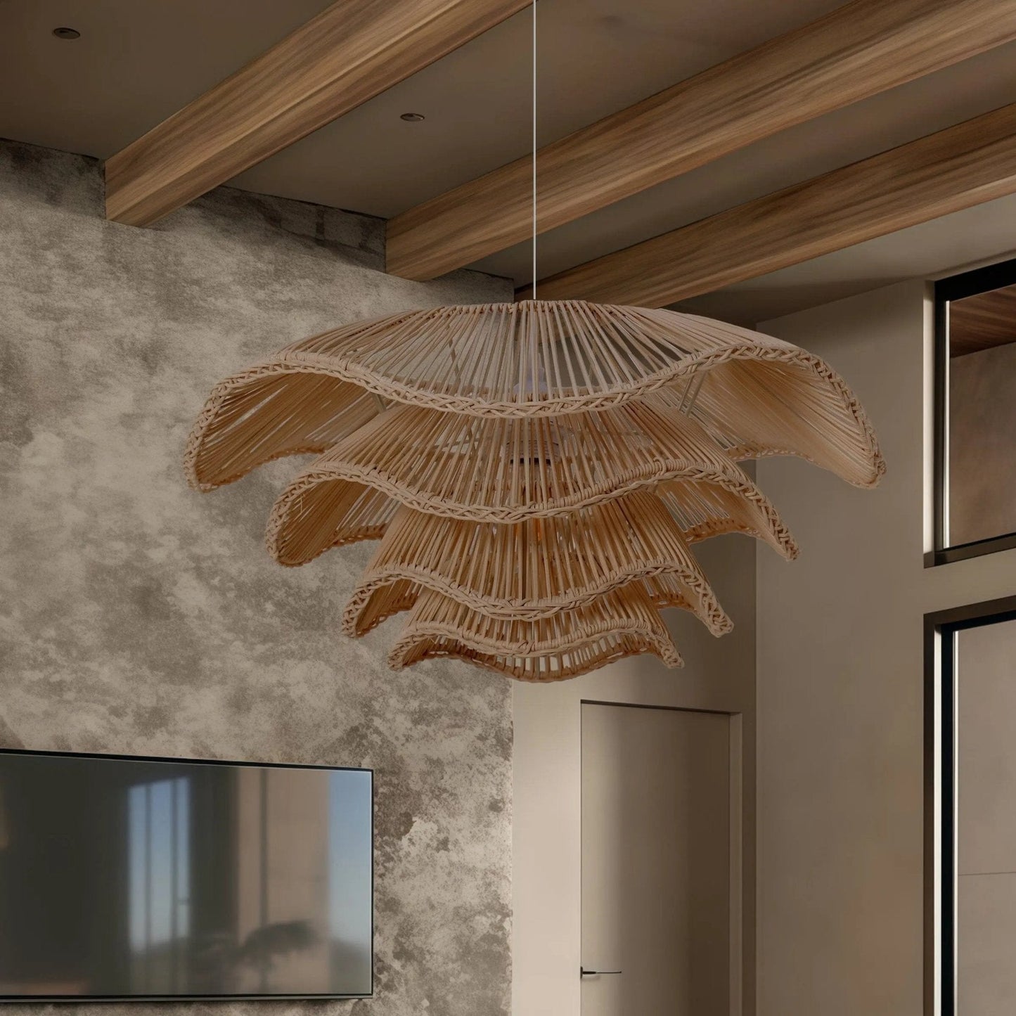 Lightsin Multi - tiered rattan pendant lamp - House Comfort