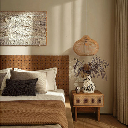 Lightsin Natural Bamboo Basket Shape Pendant Light - House Comfort