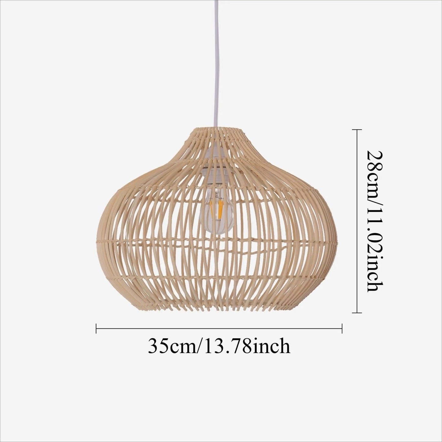 Lightsin Natural Bamboo Basket Shape Pendant Light - House Comfort